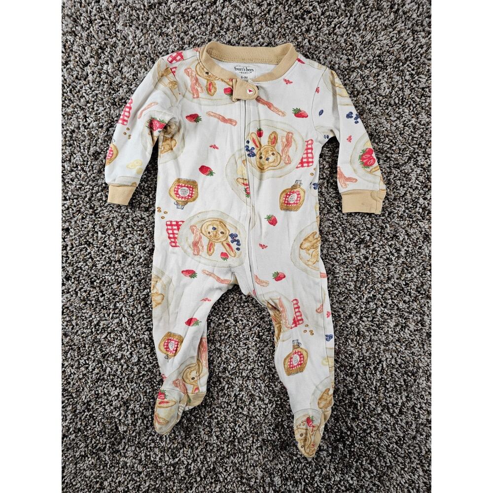 Burt's Bees Baby Sz 3-6M Easter Breakfast Organic Cotton Sleep & Play Pancakes